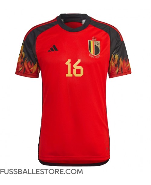 Günstige Belgien Thorgan Hazard #16 Heimtrikot WM 2022 Kurzarm